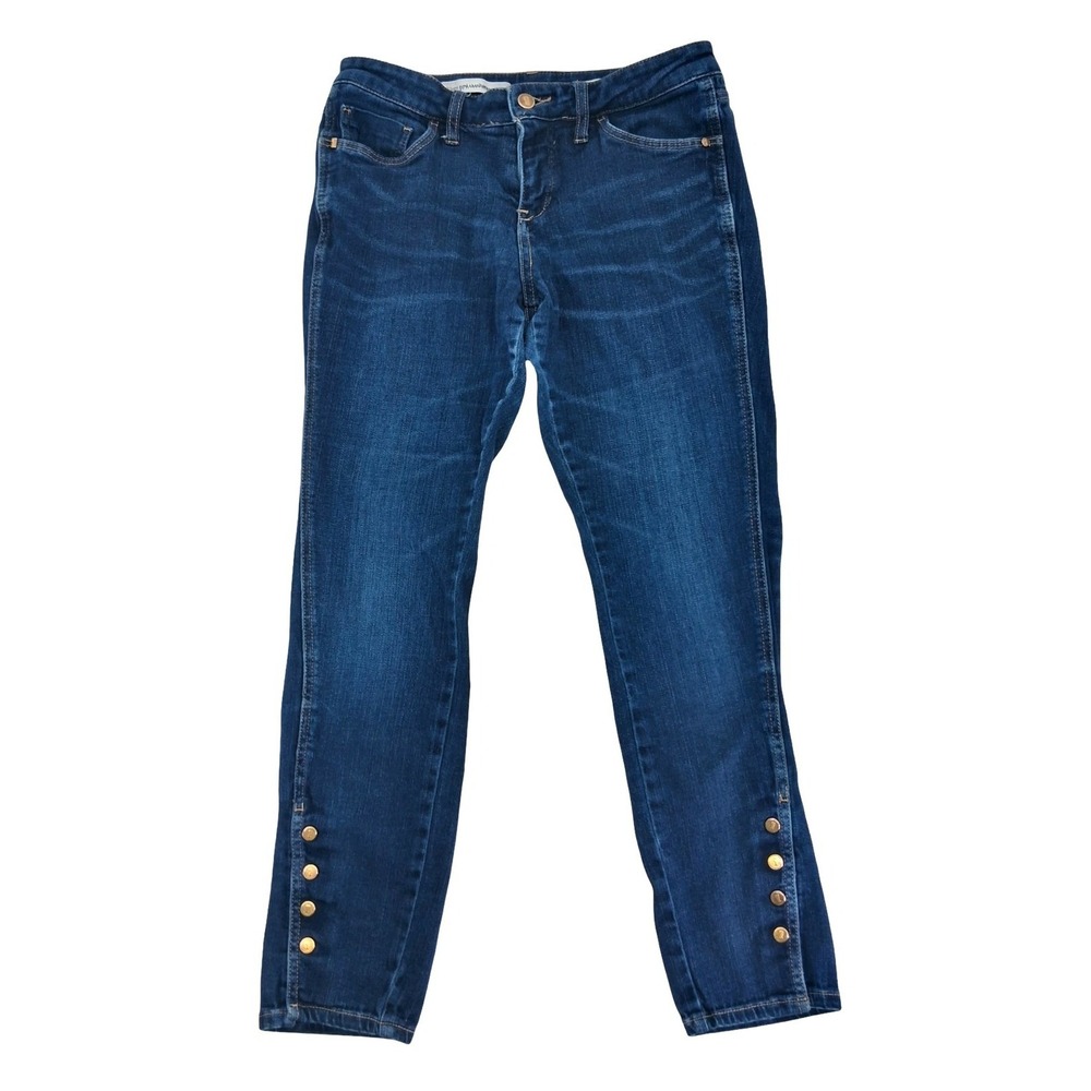 Pilcro And The Letterpress Jeans Womens 30 Mid Rise Skinny Crop Stretch Denim